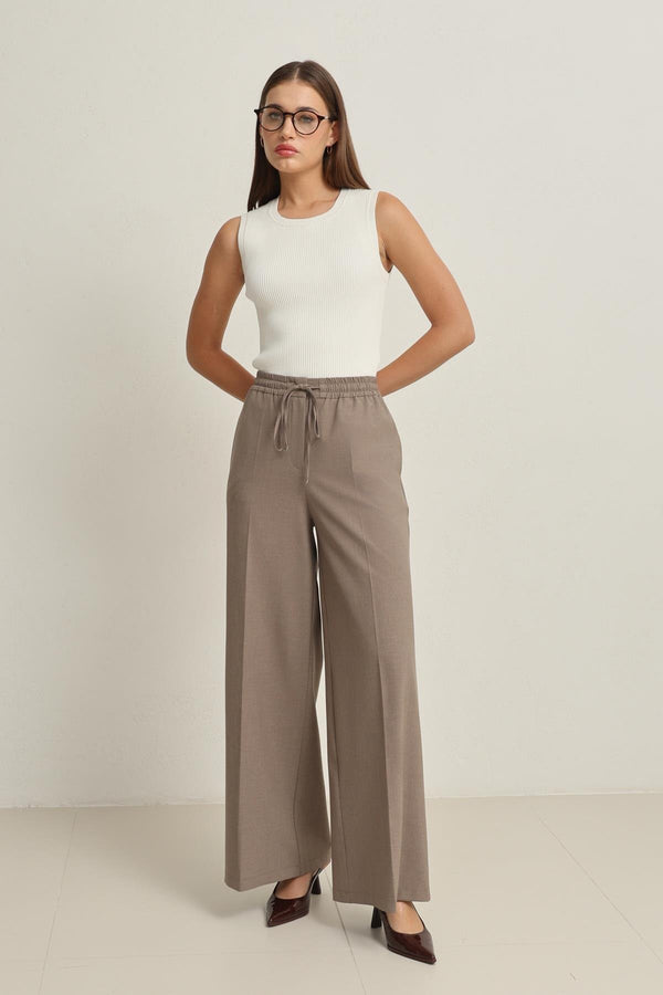 Setre Elastic Waist Relaxed Cut Trousers Mink