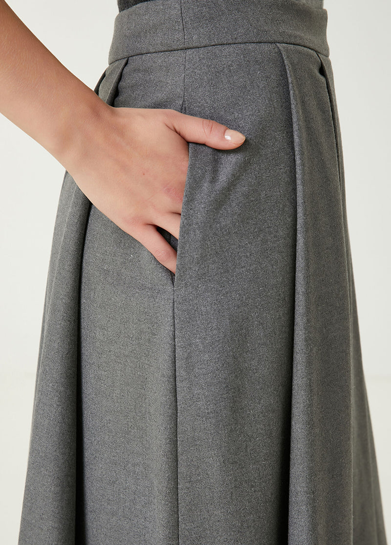 Beymen Club Volume Midi Skirt Gray