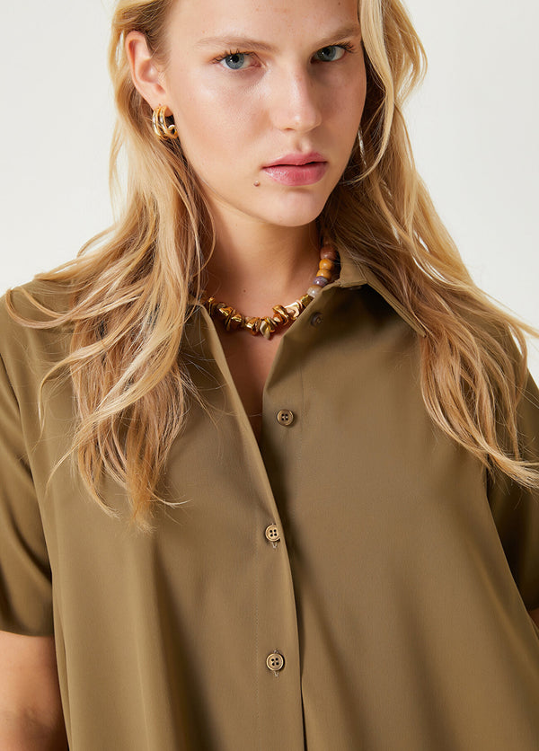 Beymen Club Mini Shirt Dress Khaki