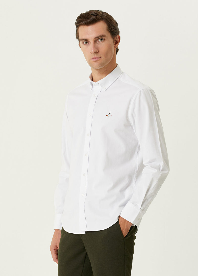 Beymen Club Men Comfort Fit Gabardine Textured Shirt White