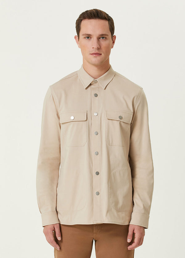 Beymen Club Men Pocket Detailed Outer Shirt Beige