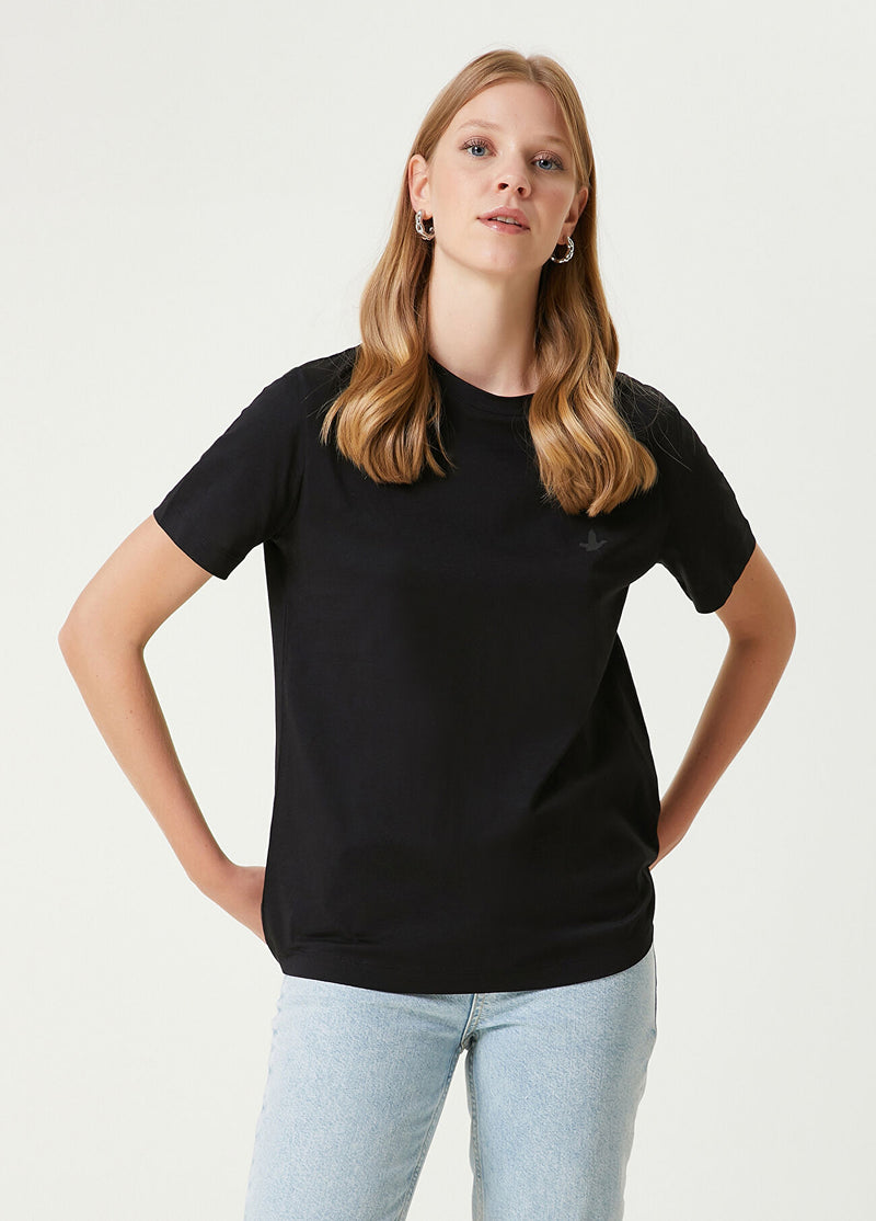 Beymen Club Logo Embroidered T-Shirt Black