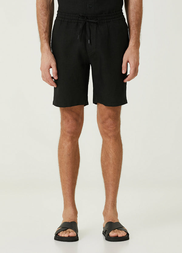 Beymen Club Men Waist Cord Linen Shorts Black