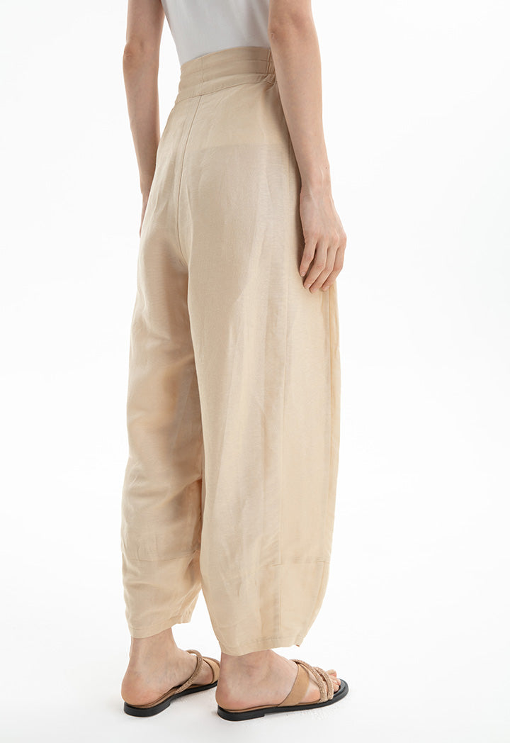 Choice Loose Cut Elasticated Waist Pants Beige