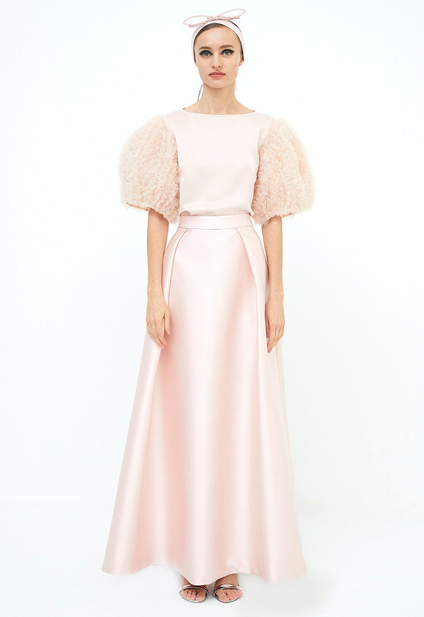 Choice Maxi Long Solid Skirt Blush - Wardrobe Fashion