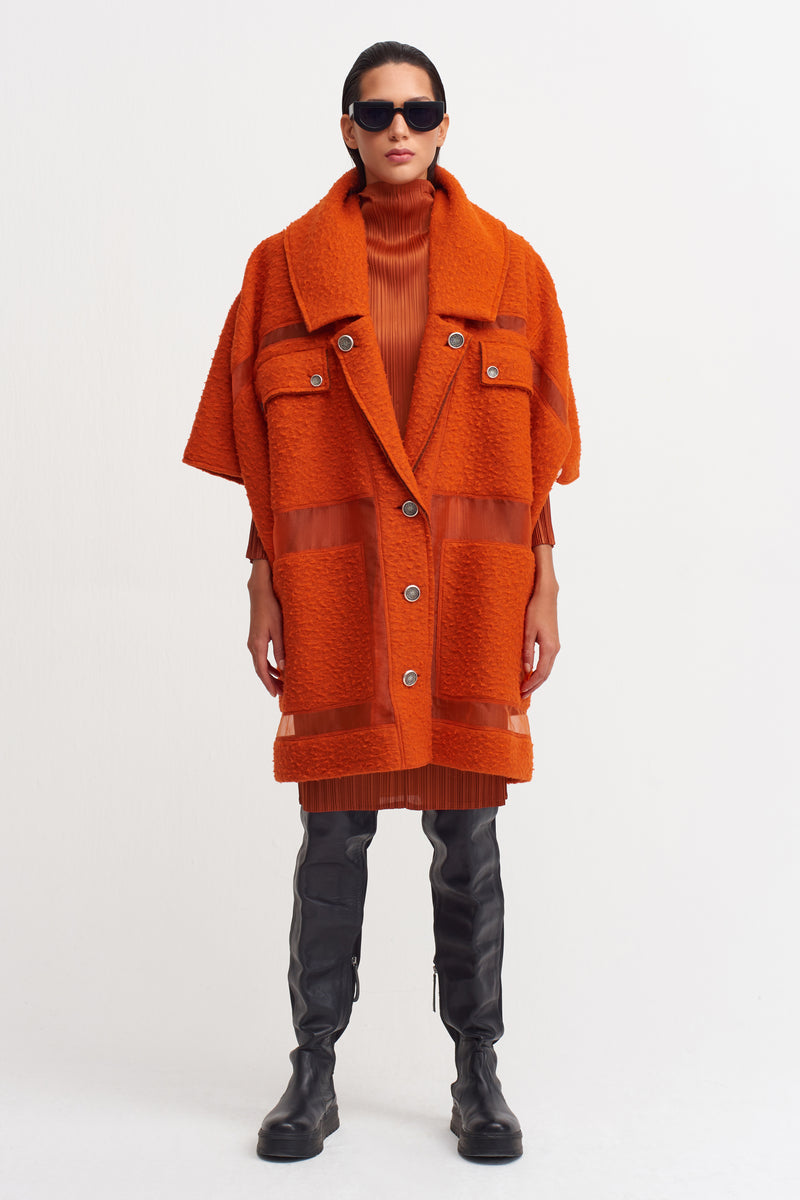 NU Button Accessory Coat Flame