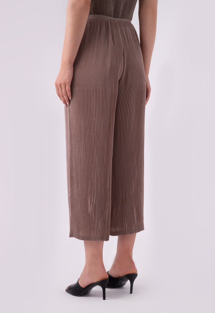 Choice Thin Electric Pleated Wide Leg Pants Beige