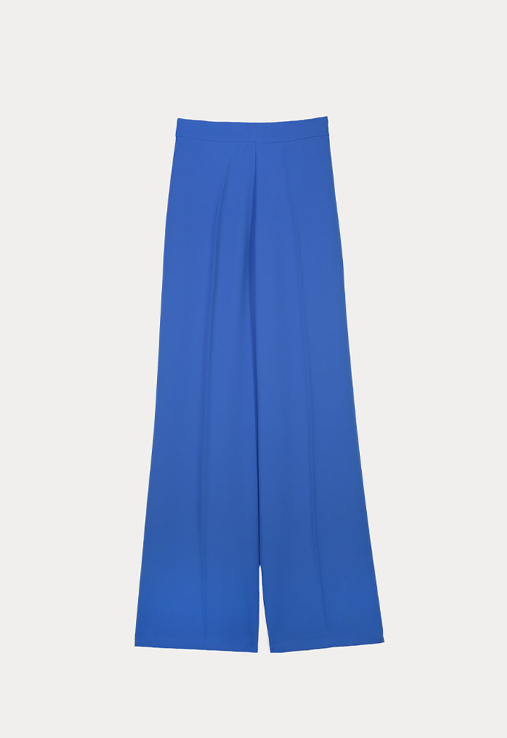 Choice Solid Wide Leg Pants Blue