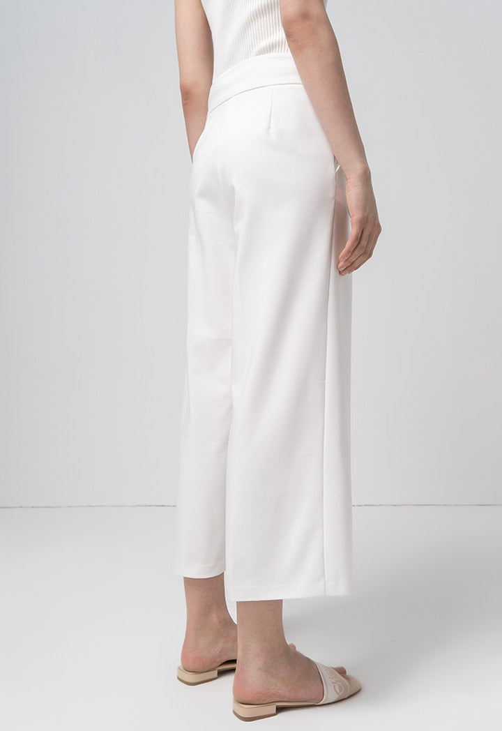 Choice Single Tone Wide Legs Trouser Offwhite