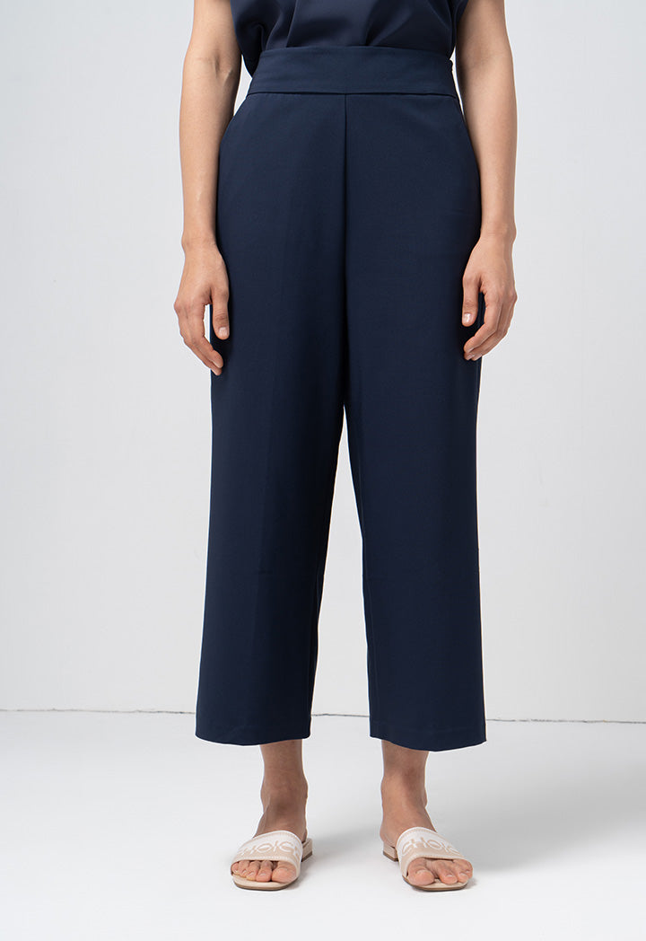 Choice Single Tone Wide Legs Trouser Navy