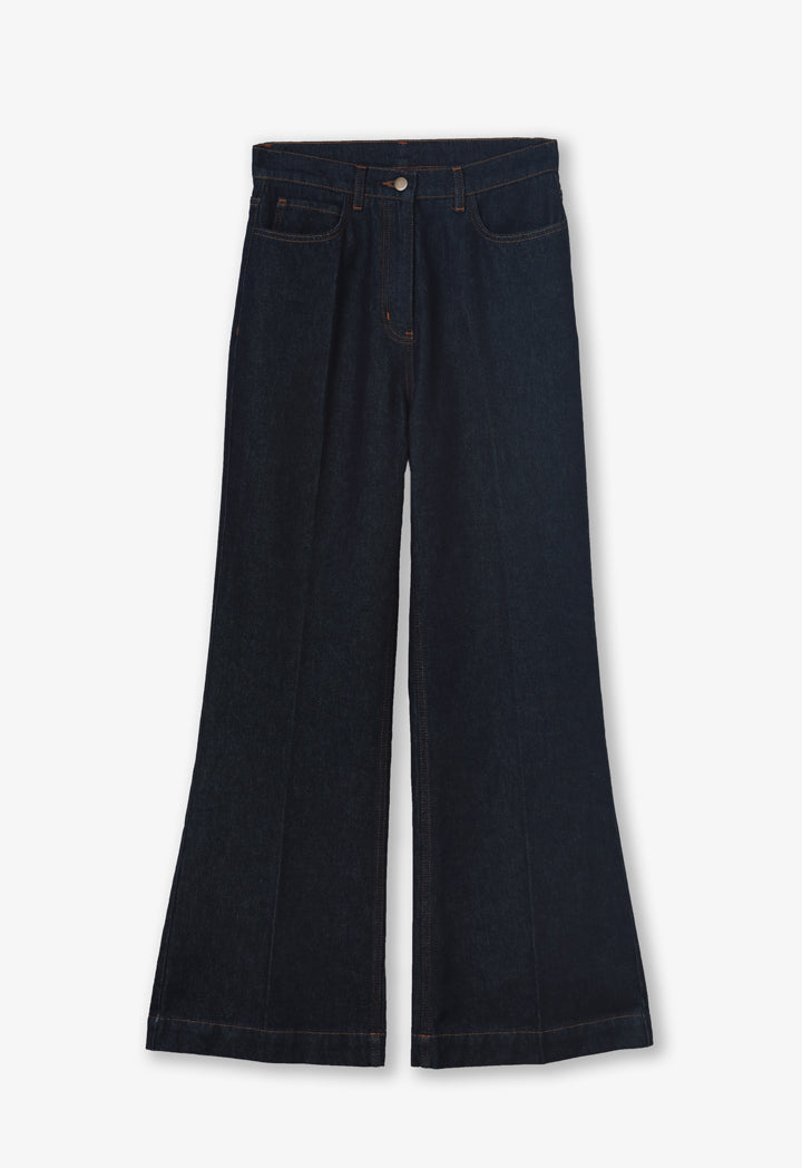 Choice Straight Wide Legs Denim Trousers Indigo