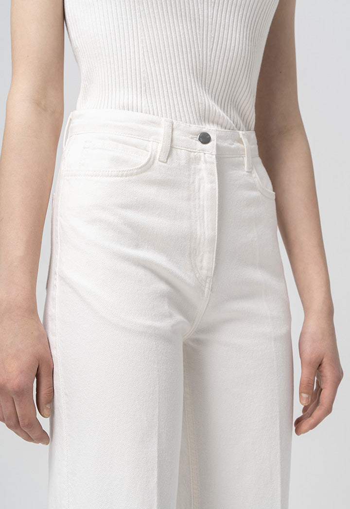 Choice Straight Wide Legs Denim Trousers Off White