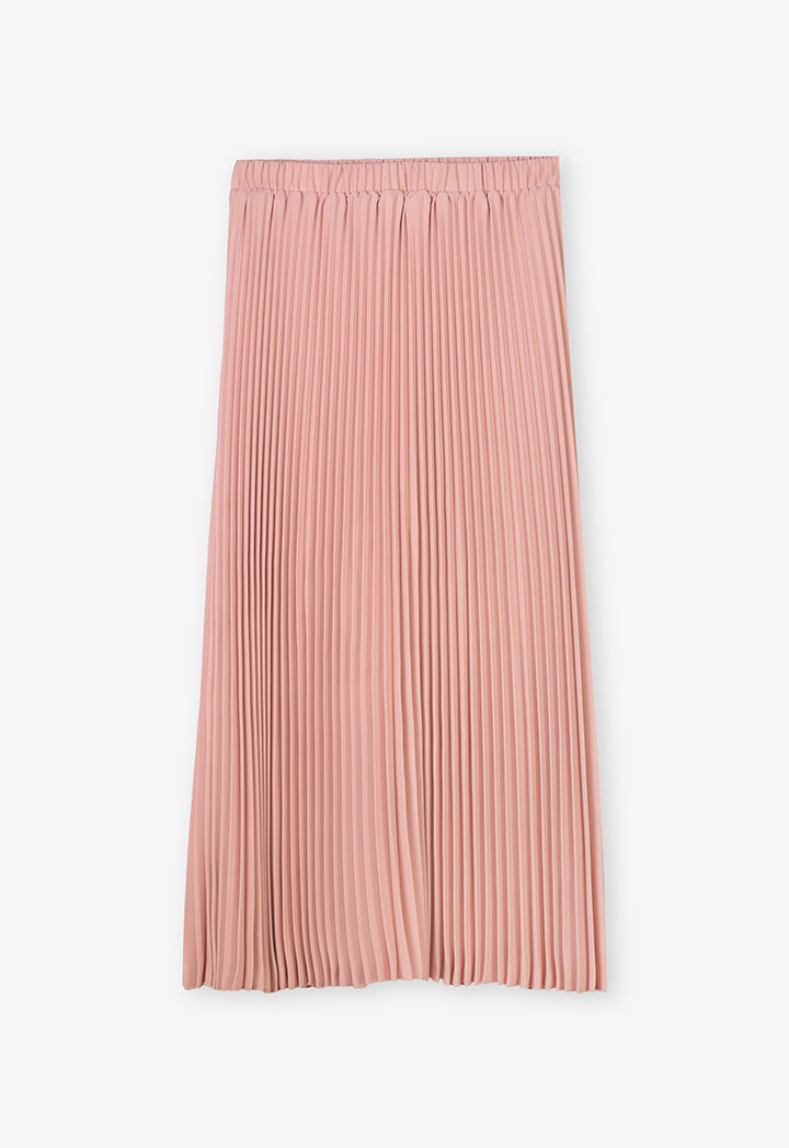 Choice Single Tone Pleated Accordion Skirt Blush