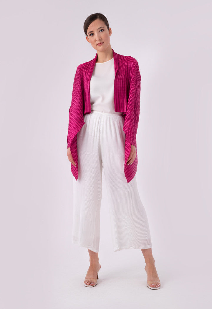 Choice Electric Pleated Waterfall Cardigan Pink