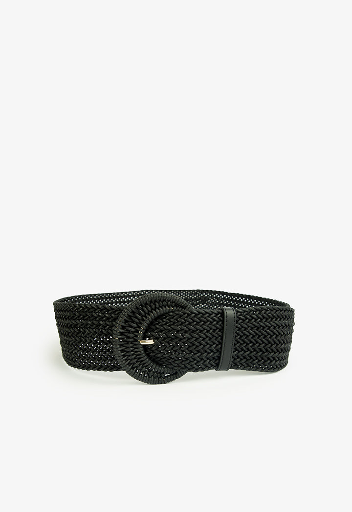 Choice Braided Belt With Buckle Detail Black