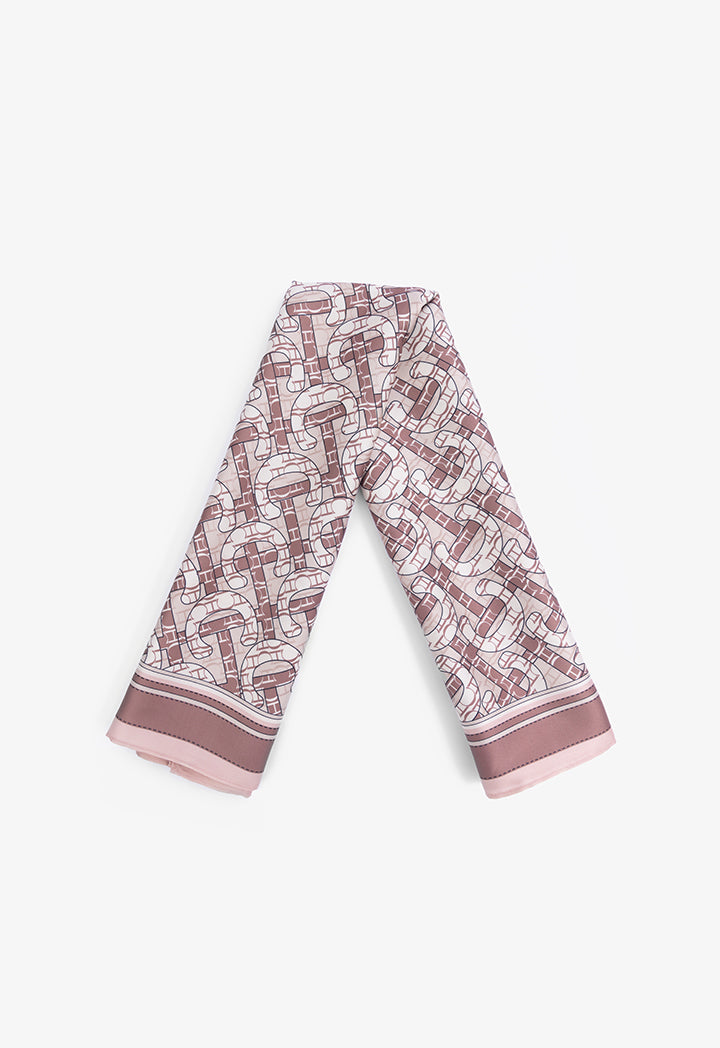 Choice Printed Monogram Square Scarf Brown