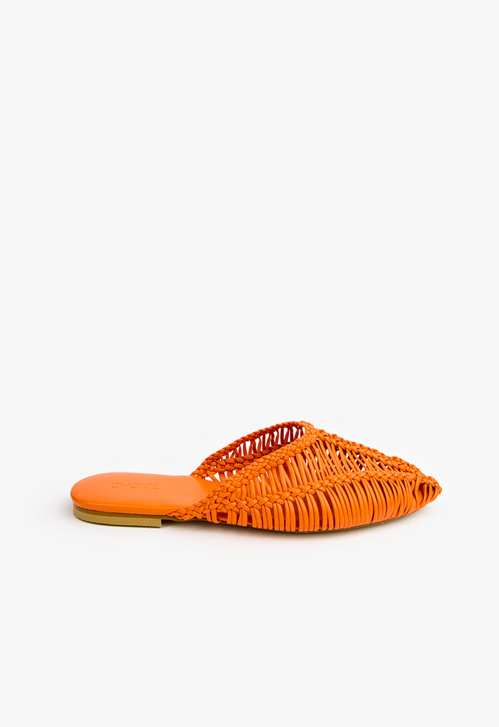 Choice Braided Flat Mules Orange