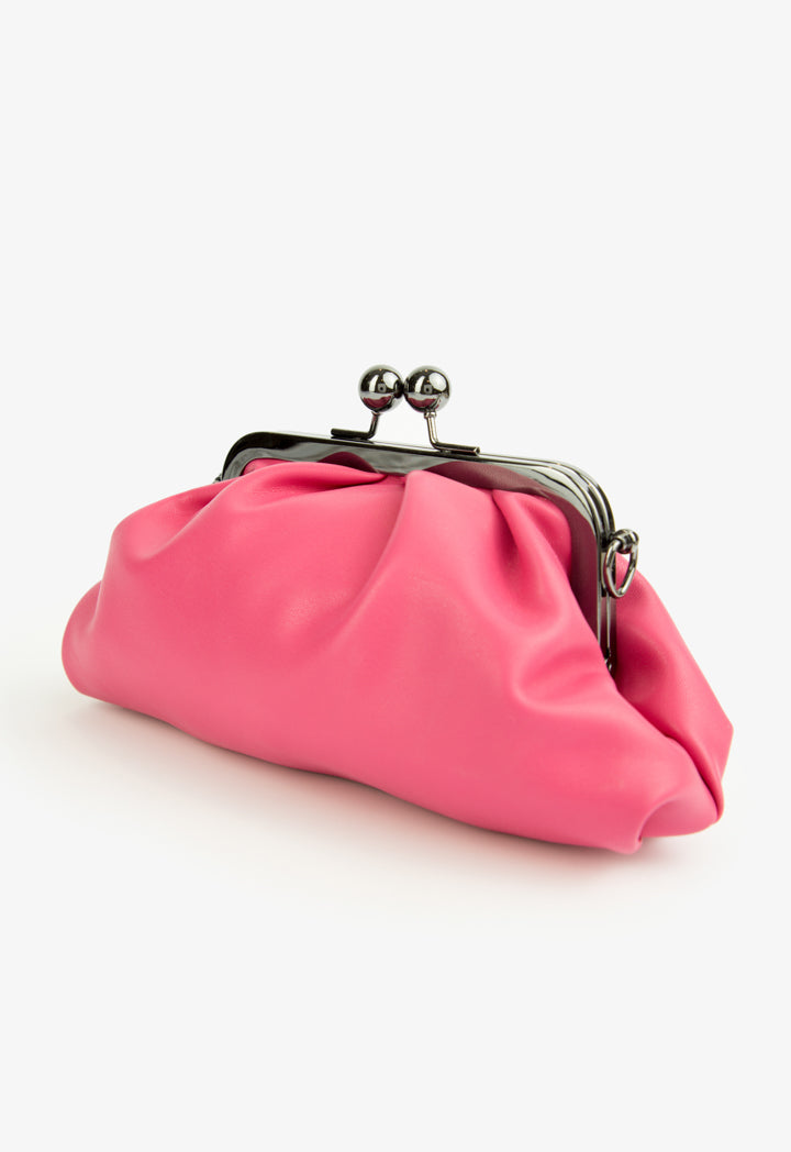 Choice Clutch Bag With Metallic Chain Fushia