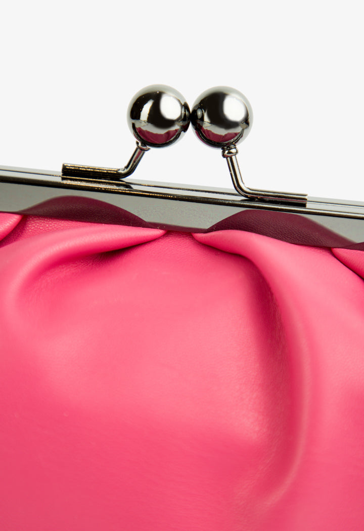 Choice Clutch Bag With Metallic Chain Fushia