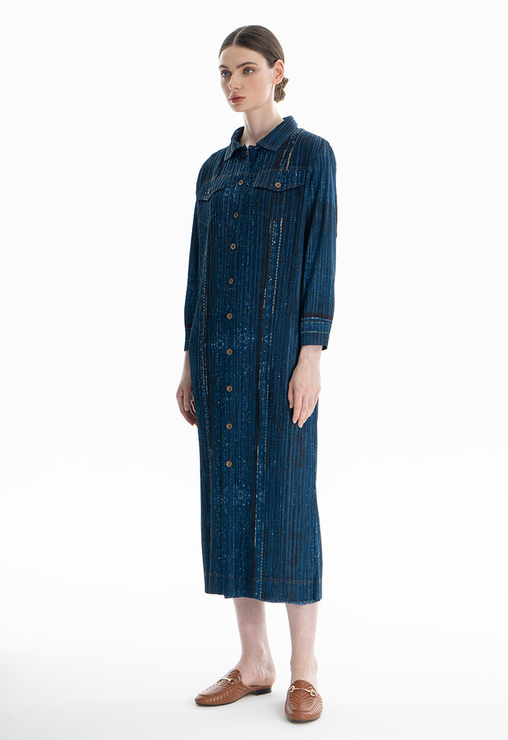 Choice Shirt Dress With Contrast Buttons Navy