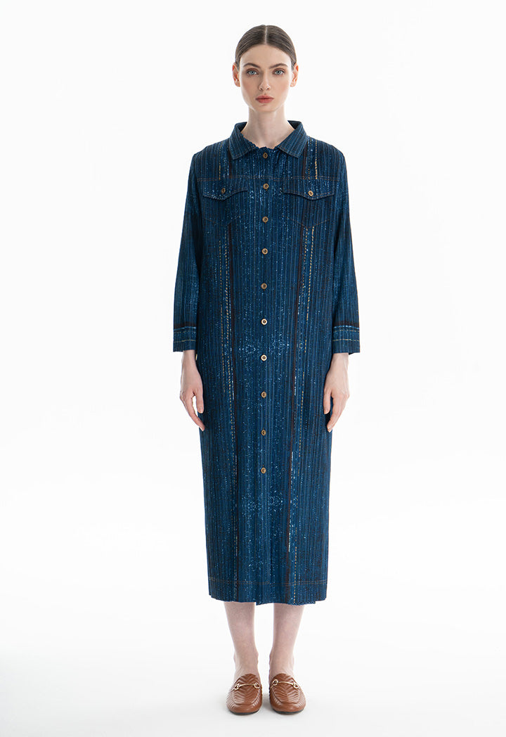 Choice Shirt Dress With Contrast Buttons Navy