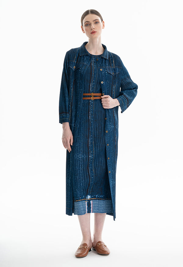 Choice Shirt Dress With Contrast Buttons Navy