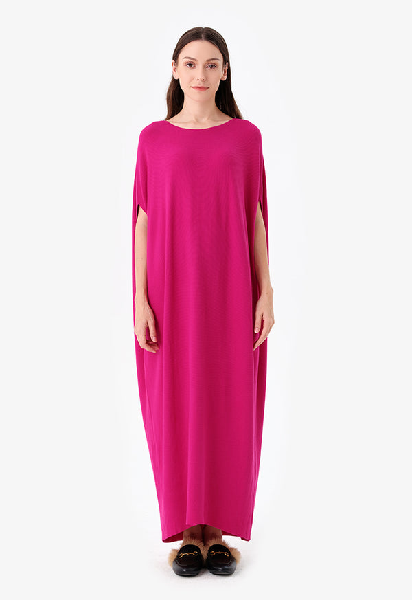 Choice Maxi Dress Arm Sleeves Fuchsia