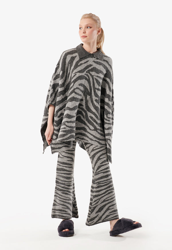 Choice Zebra Print Knitwear Grey