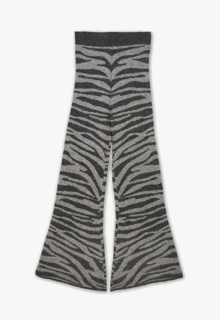 Choice Zebra Print Trousers Grey