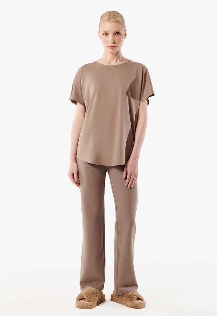 Choice Elasticated Waist Trousers Brown