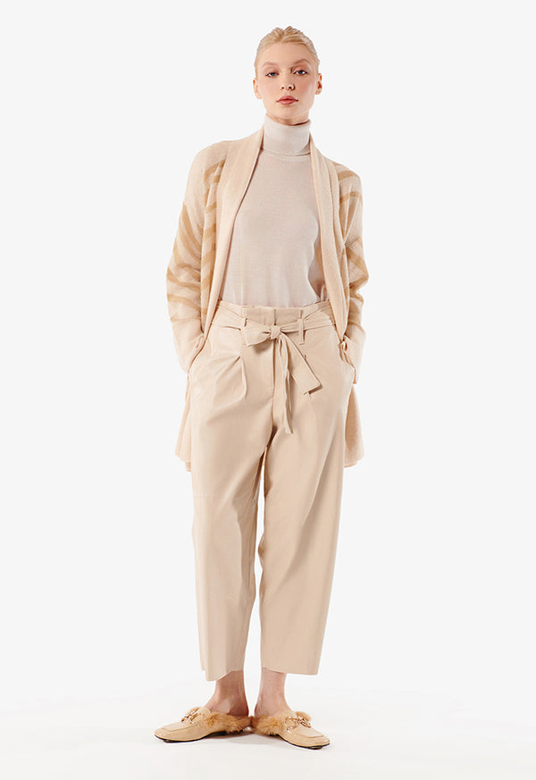 Choice Leather-Look Trousers Sand