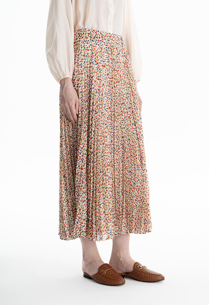 Choice Allover Multicolored Printed Maxi Skirt Multicolor