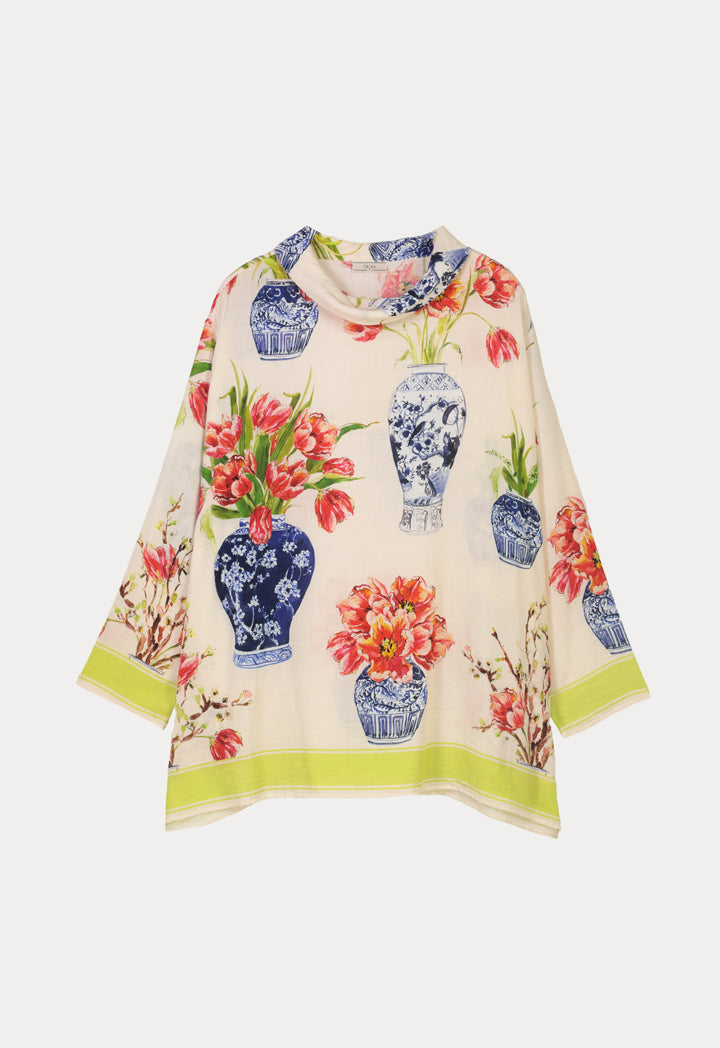 Choice Feminine Printed Oversize Blouse Multicolor