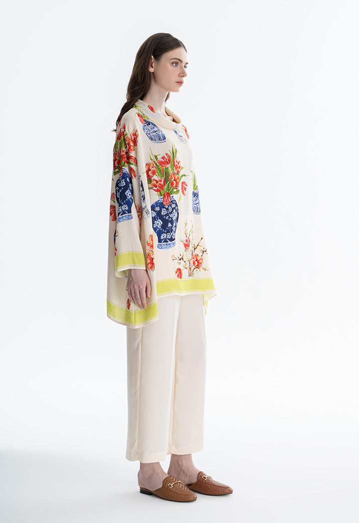 Choice Feminine Printed Oversize Blouse Multicolor