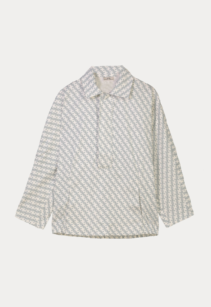 Choice Monogram Printed Blouse Off White