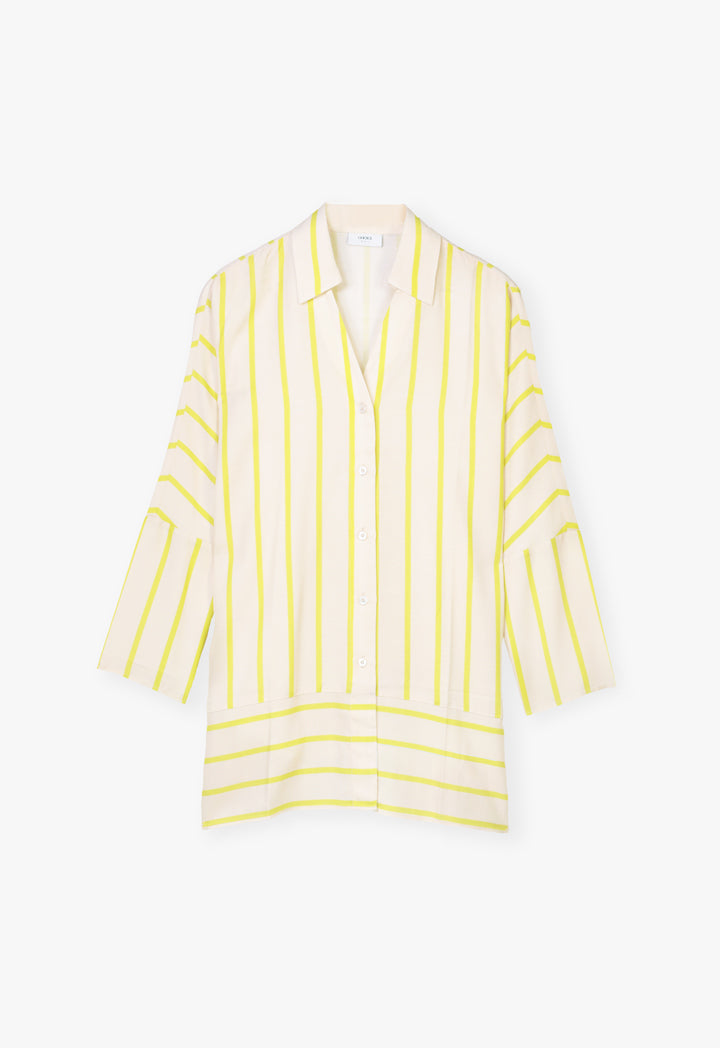 Choice Contrast Striped Pattern Shirt  Sand