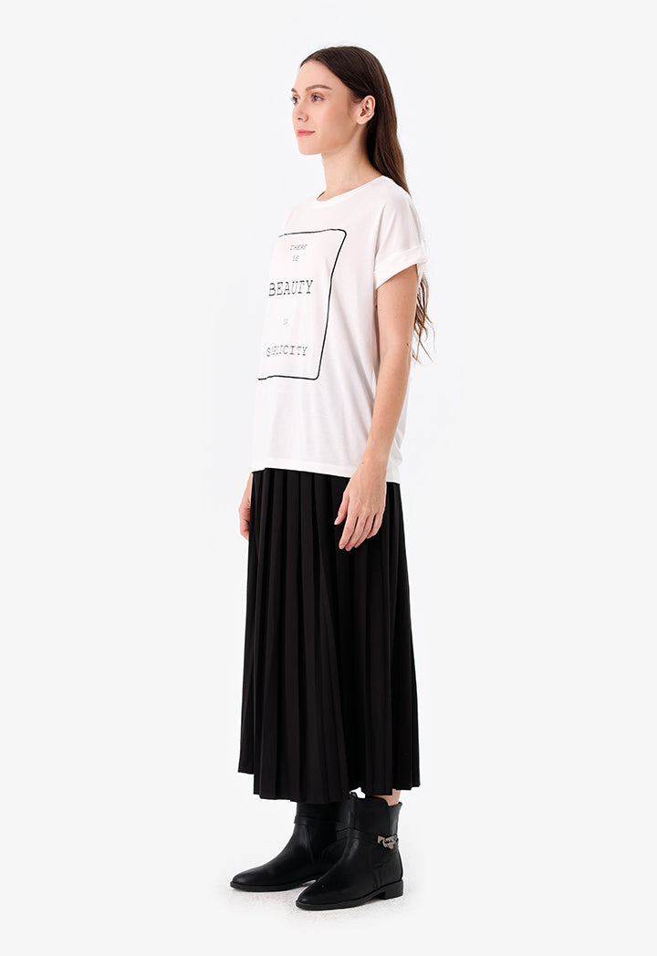 Choice Text Print T-Shirt Offwhite