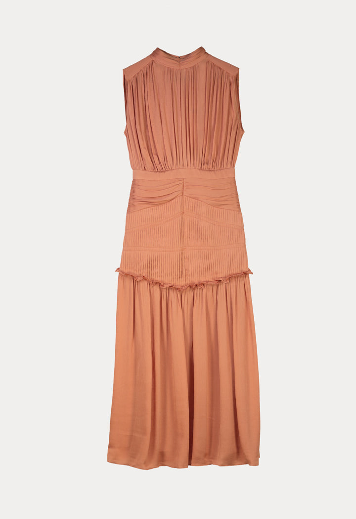 Choice Ribbed Detail Dress Oil