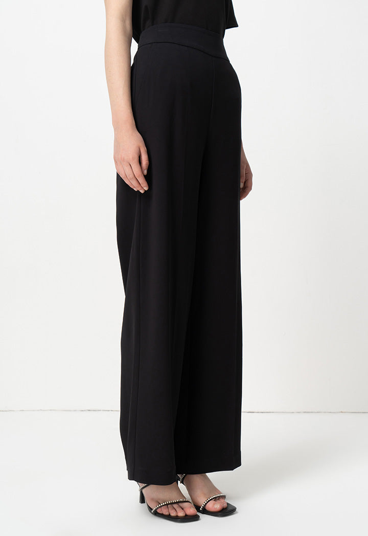 Choice Solid High-Waist Trousers Black