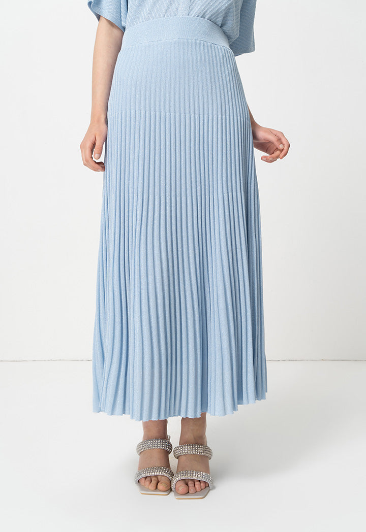 Choice Allover Pleated Skirt Blue