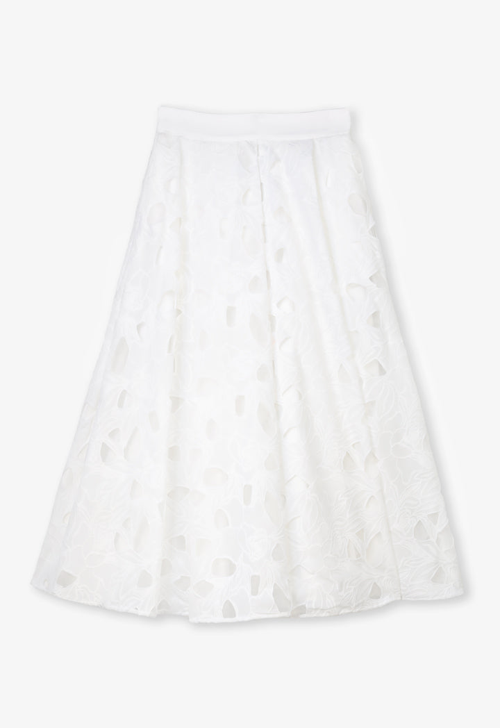 Choice Solid Organza Maxi Skirt Offwhite