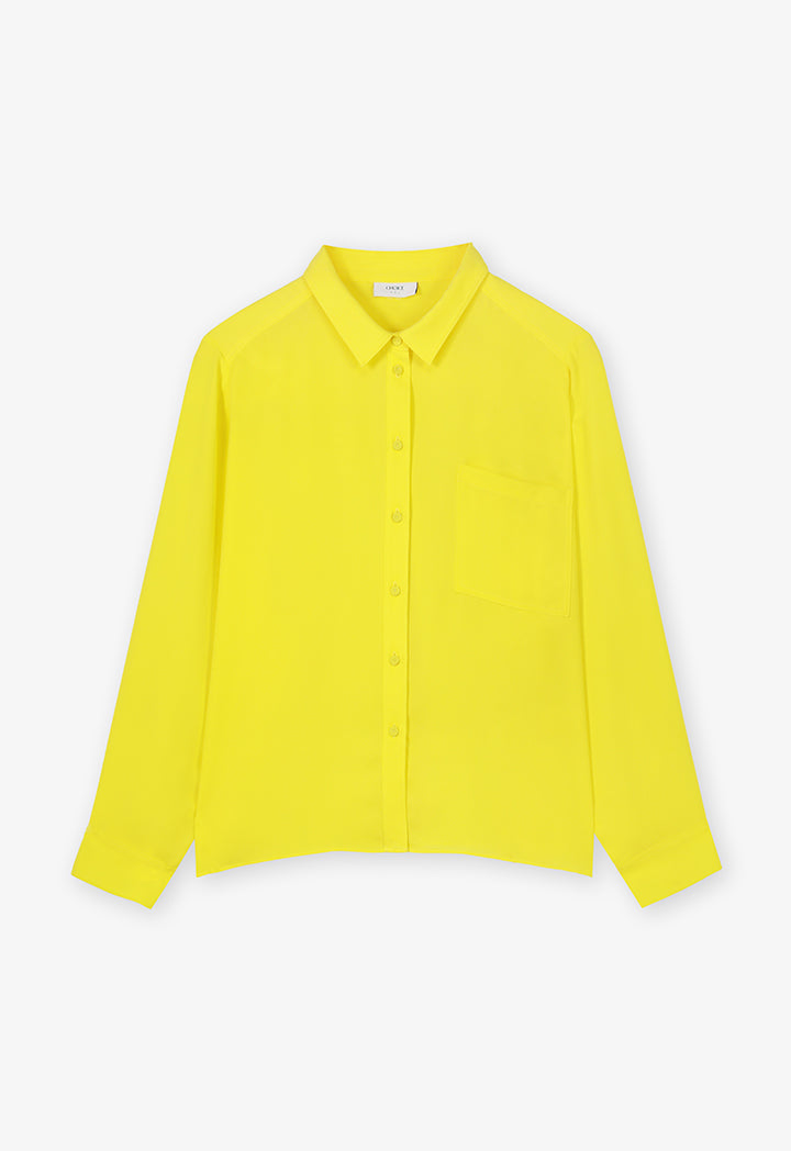 Choice Single Tone Long Sleeves Shirt Yellow