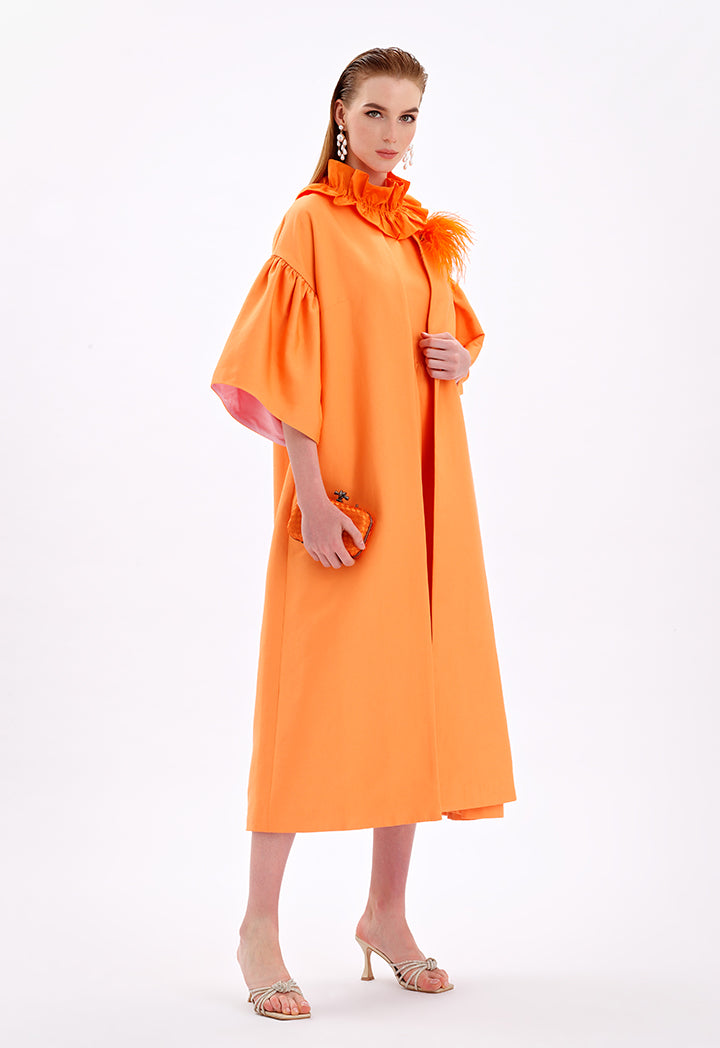 Choice Solid Maxi Open Front Abaya-Ramadan Look Mango