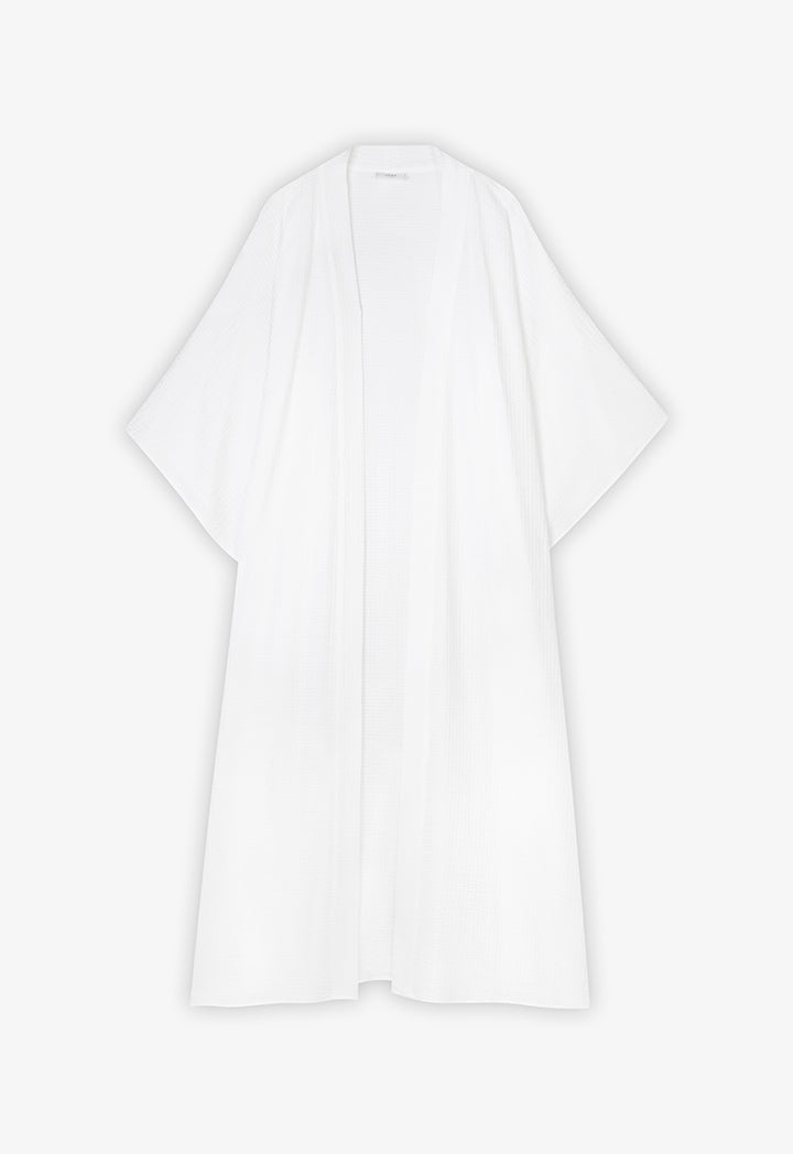 Choice Solid Long Wide Sleeves Abaya Off White