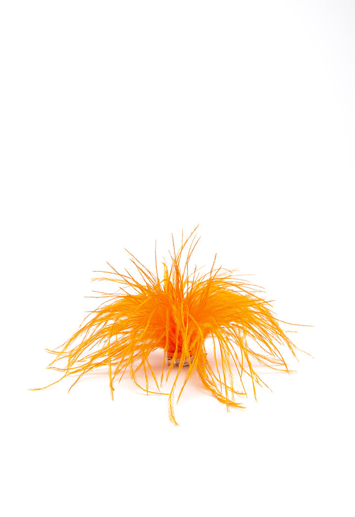 Choice Solid Feather Clip And Brooch Fascinator Orange