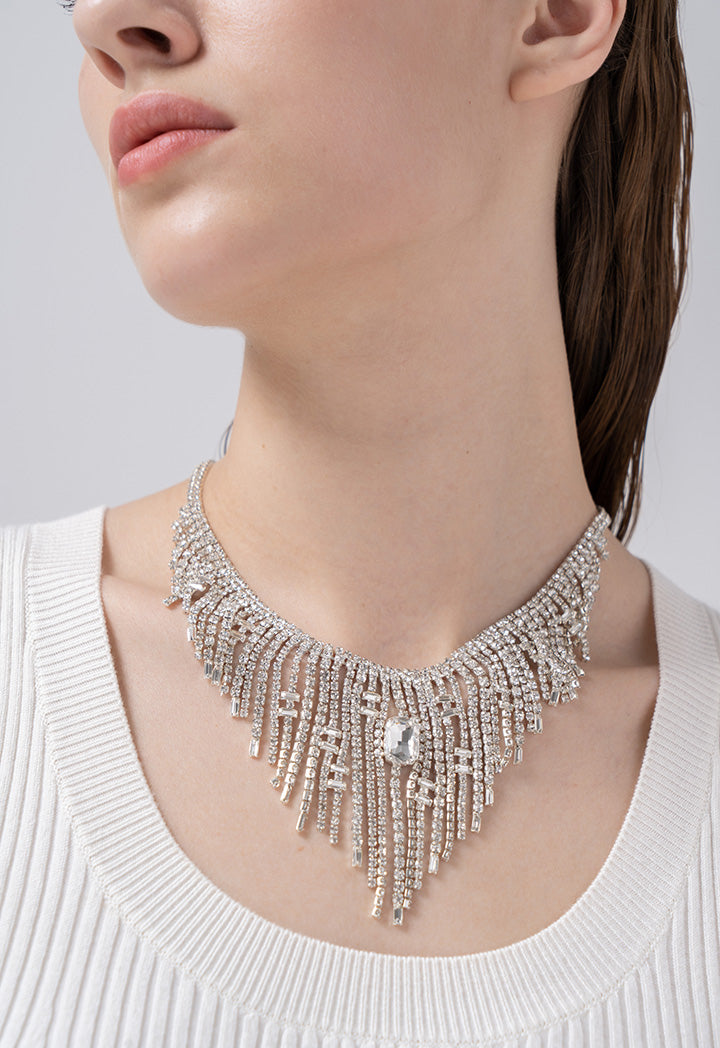 Choice Necklace With Tassel Embellishment Silver