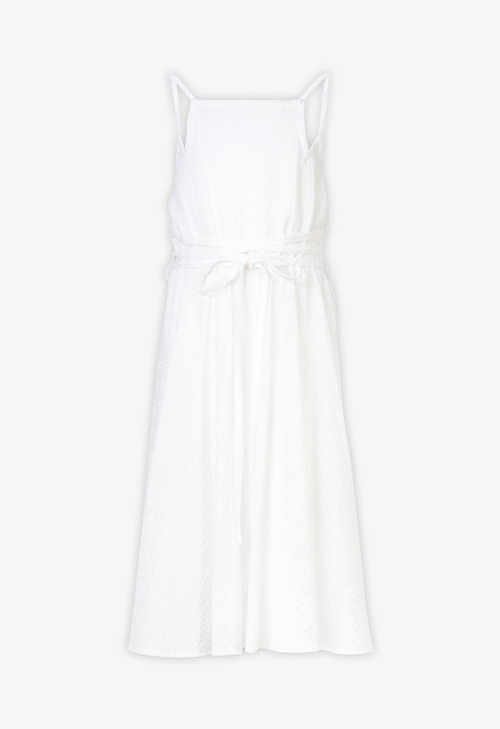 Choice Kids Solid Sleeveless Dress Off White