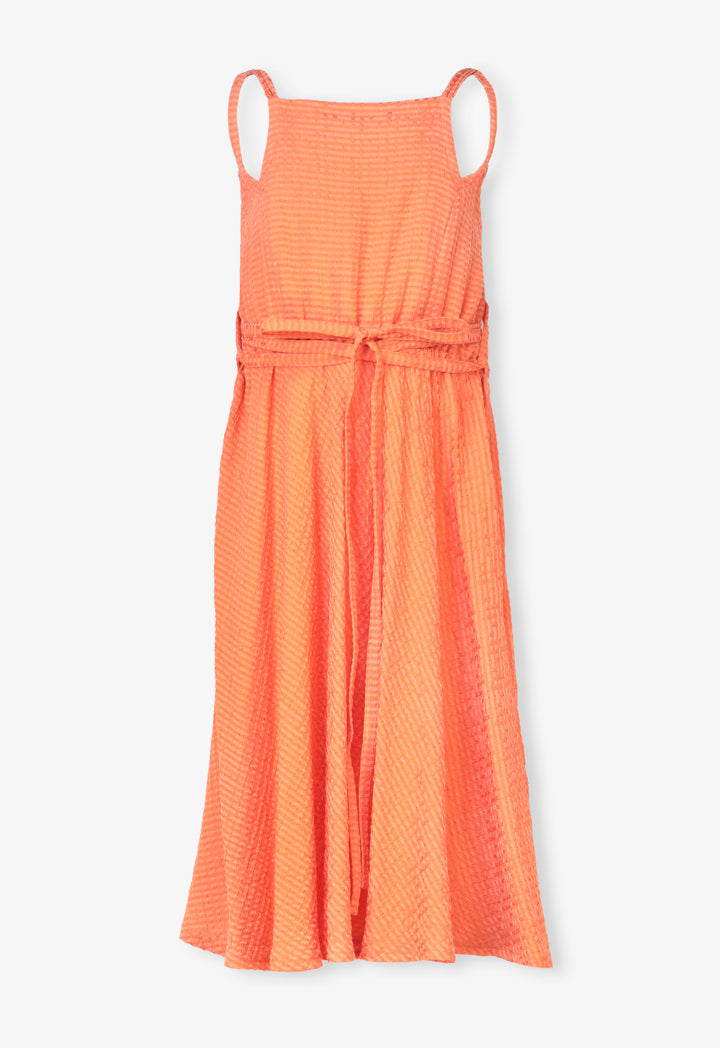 Choice Kids Solid Sleeveless Dress Orange