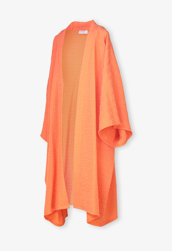 Choice Kids Solid Long Wide Sleeves Abaya Orange