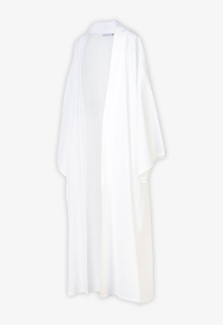 Choice Kids Solid Long Wide Sleeves Abaya Off White